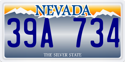 NV license plate 39A734