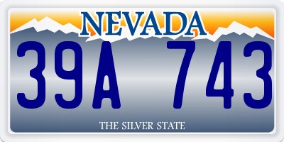 NV license plate 39A743