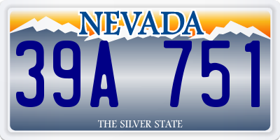 NV license plate 39A751