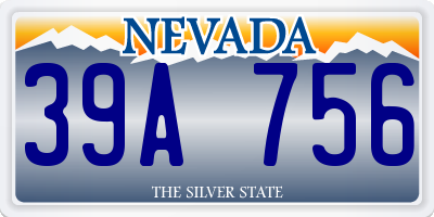 NV license plate 39A756