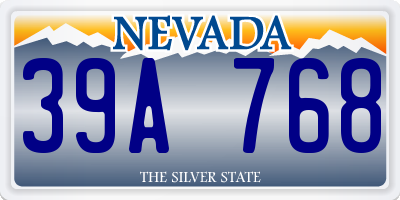 NV license plate 39A768