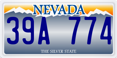 NV license plate 39A774