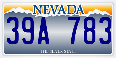 NV license plate 39A783