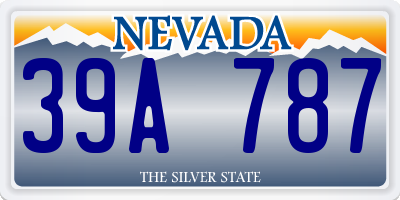 NV license plate 39A787