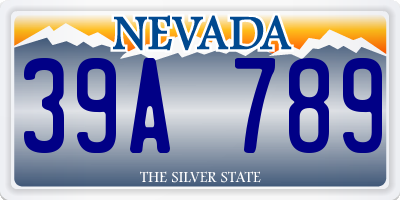 NV license plate 39A789