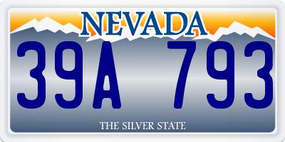 NV license plate 39A793