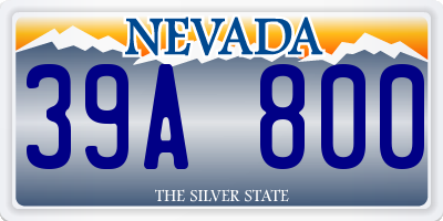 NV license plate 39A800