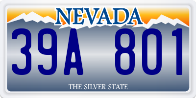 NV license plate 39A801