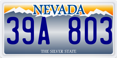 NV license plate 39A803