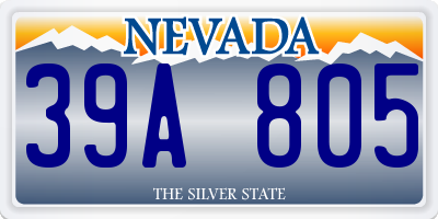 NV license plate 39A805