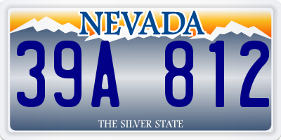 NV license plate 39A812