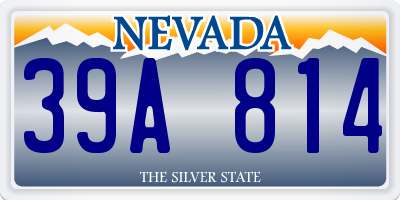 NV license plate 39A814