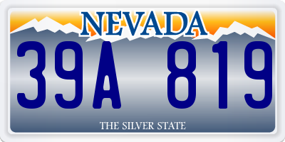 NV license plate 39A819