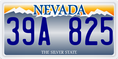 NV license plate 39A825