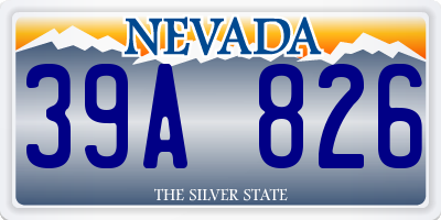 NV license plate 39A826
