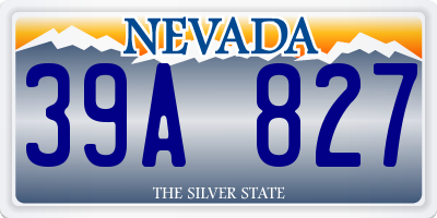 NV license plate 39A827