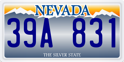 NV license plate 39A831