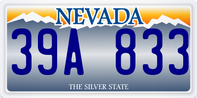 NV license plate 39A833