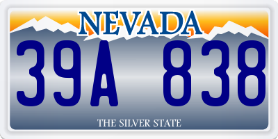 NV license plate 39A838