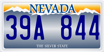 NV license plate 39A844