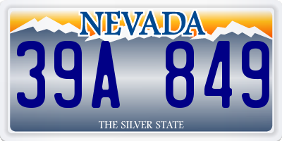 NV license plate 39A849