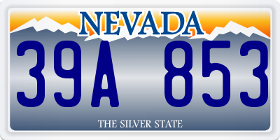 NV license plate 39A853