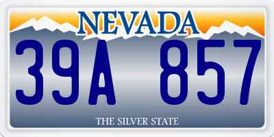 NV license plate 39A857