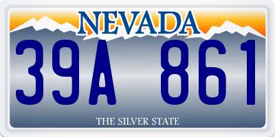 NV license plate 39A861