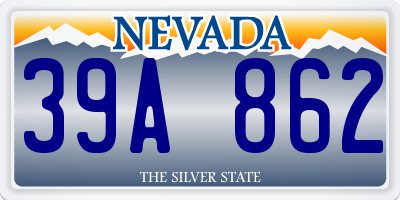 NV license plate 39A862