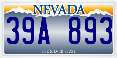 NV license plate 39A893