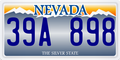 NV license plate 39A898