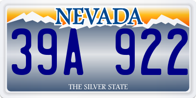 NV license plate 39A922