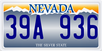 NV license plate 39A936
