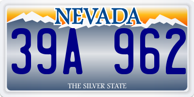 NV license plate 39A962