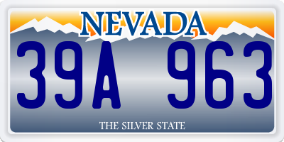 NV license plate 39A963