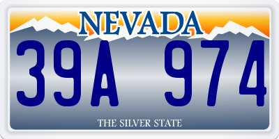 NV license plate 39A974