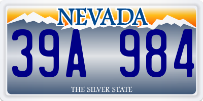 NV license plate 39A984