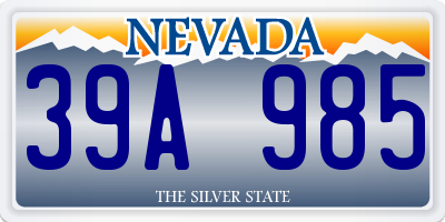 NV license plate 39A985