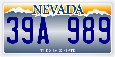 NV license plate 39A989