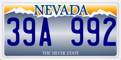 NV license plate 39A992