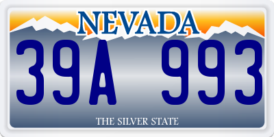 NV license plate 39A993