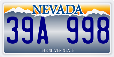 NV license plate 39A998