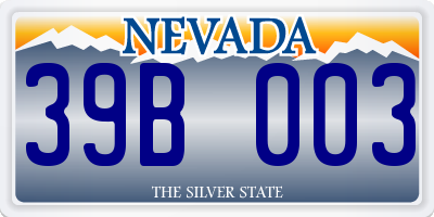 NV license plate 39B003