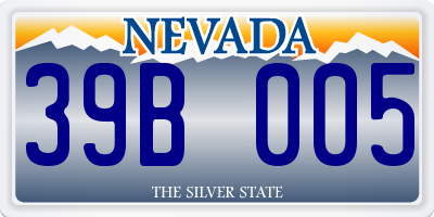 NV license plate 39B005