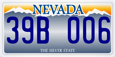 NV license plate 39B006