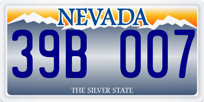 NV license plate 39B007