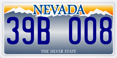 NV license plate 39B008