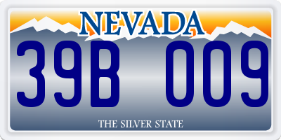 NV license plate 39B009