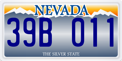 NV license plate 39B011