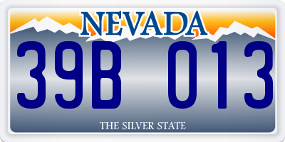 NV license plate 39B013